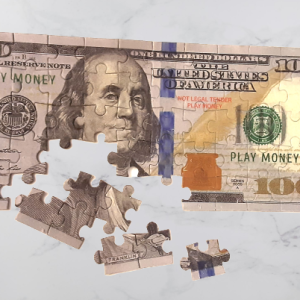 Fake Play Money Dollar Bills 75-Piece Mini Jigsaw Puzzle $1,000 Dolla