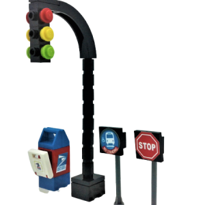 LEGO City Town Avenue Main St. Arch Traffic Light. Stop Sign. Bus Stop.