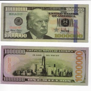 Fake Play Copy Money for Kids 20 Pieces One Million Dollar Trump Bills 2-Sided F