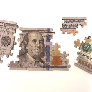 Fake Play Money Dollar Bills 60-Piece Mini Jigsaw Puzzle $100 One Hundred Dolla