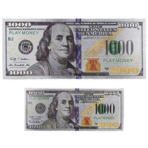 2X Silver $1000 USA Souvenir Gift Dollar Bills Money Fridge Foil Magnets