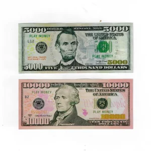 Prop Fake Play Money USA Bundle $5,000/10,000 Dollar Bills