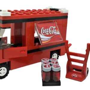 Lego MOC Custom City Coca Cola Set Truck beverage case Hand Truck Minifigure