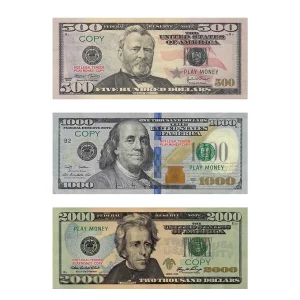 Prop Fake Play Money USA Bundle $500/1,000/2,000 Dollar Bil