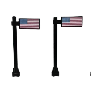 Lego EXTRA Custom American Flags with Pole on Tile 2x2 Set of 3 Souvenir