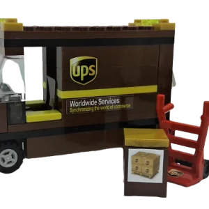 Lego MOC Custom City UPS Set Truck Box Hand Truck Minifigure