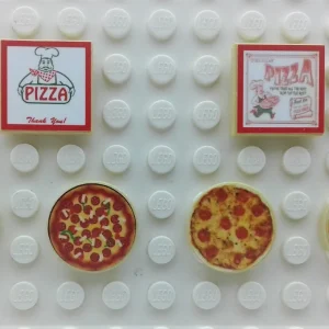 LEGO Pizza Tiles. Restaurant Minifig Accessories Set of 6