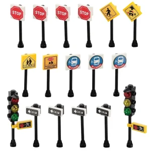 Lego EXTRA MOC City Town Village Street 15 Road Signs.