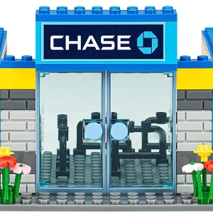 Lego MOC City Building Toys Bricks CHASE Bank Full interior very detail
