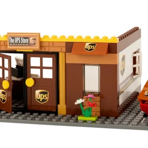 LEGO MOC Custom City UPS Store / Office. Minifigure, Hand Truck 3 Boxes. Parking