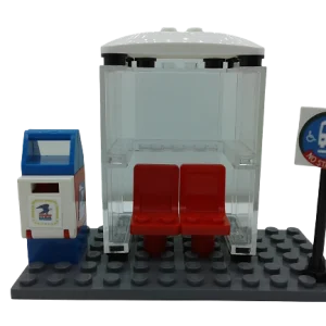 Lego MOC City Building Toys Town Village  City Square Bus Stop & post box