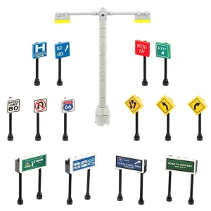 Lego EXTRA MOC City Town Village Street Road Highway Traffic Signs.