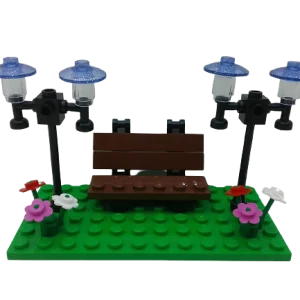 Lego MOC City Building Toys Bricks Outdoor Park Relaxing Bench Flowers Garden