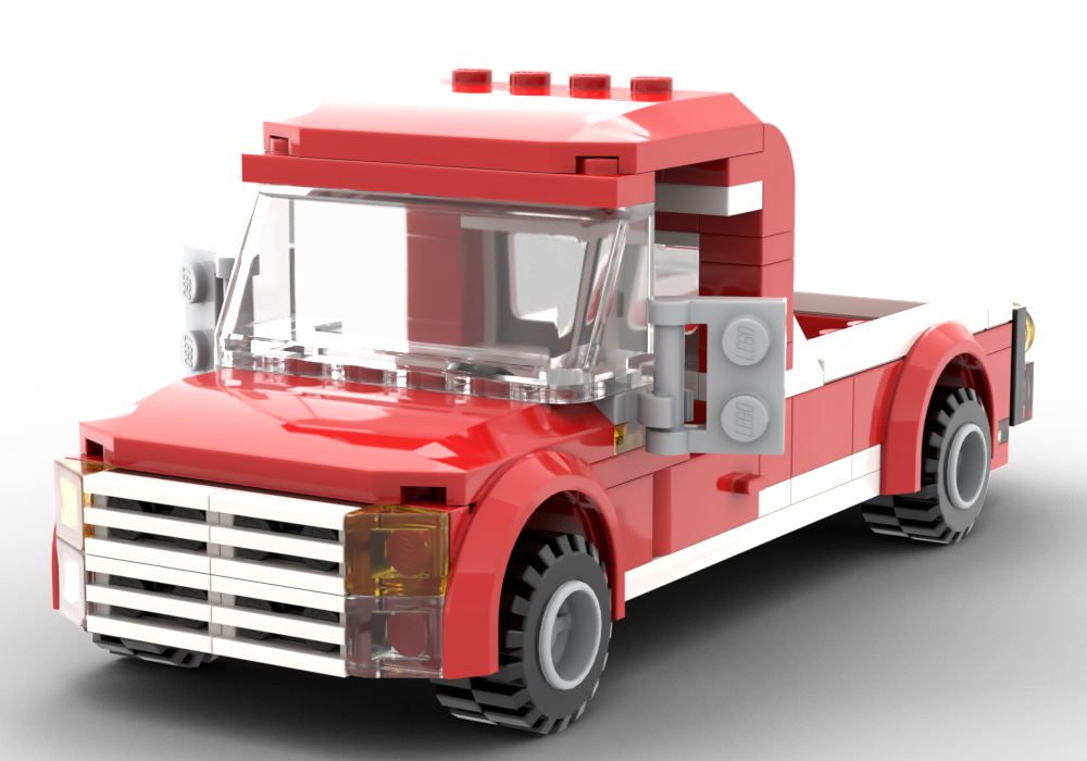 Building Bricks Toys MOC Car City vehicle Pickup Truck, Minifigure Friendly, Com